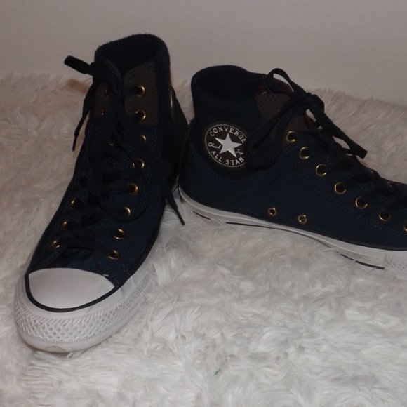 Converse All Star Blue High Top Sneakers Sz. 9.5 - Picture 2 of 6
